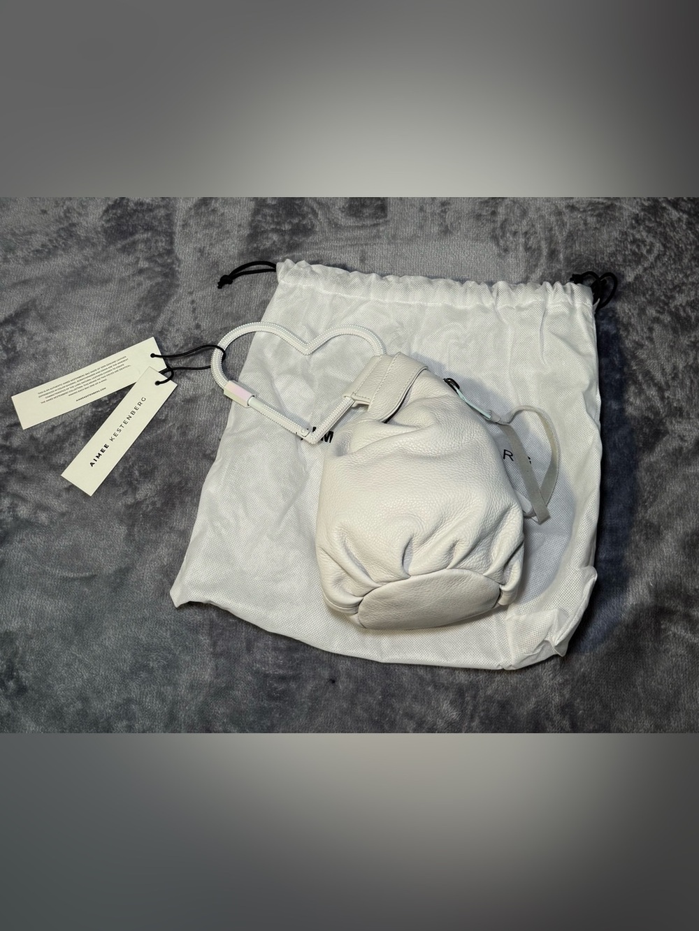 Aimee Kerstenberg All My Heart Leather Pouch in Cloud - hard to find! - NWT